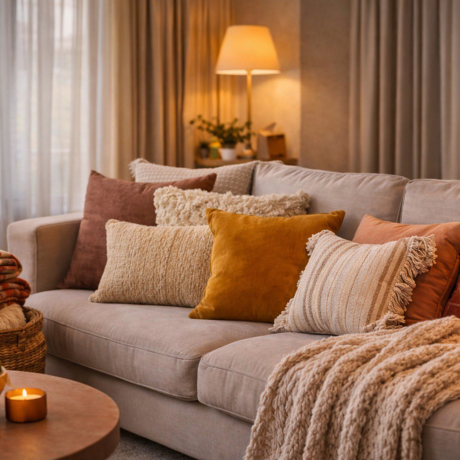 Met textiel naar een knus thuis: zo kies je kussens, plaids en gordijnen met groots effect